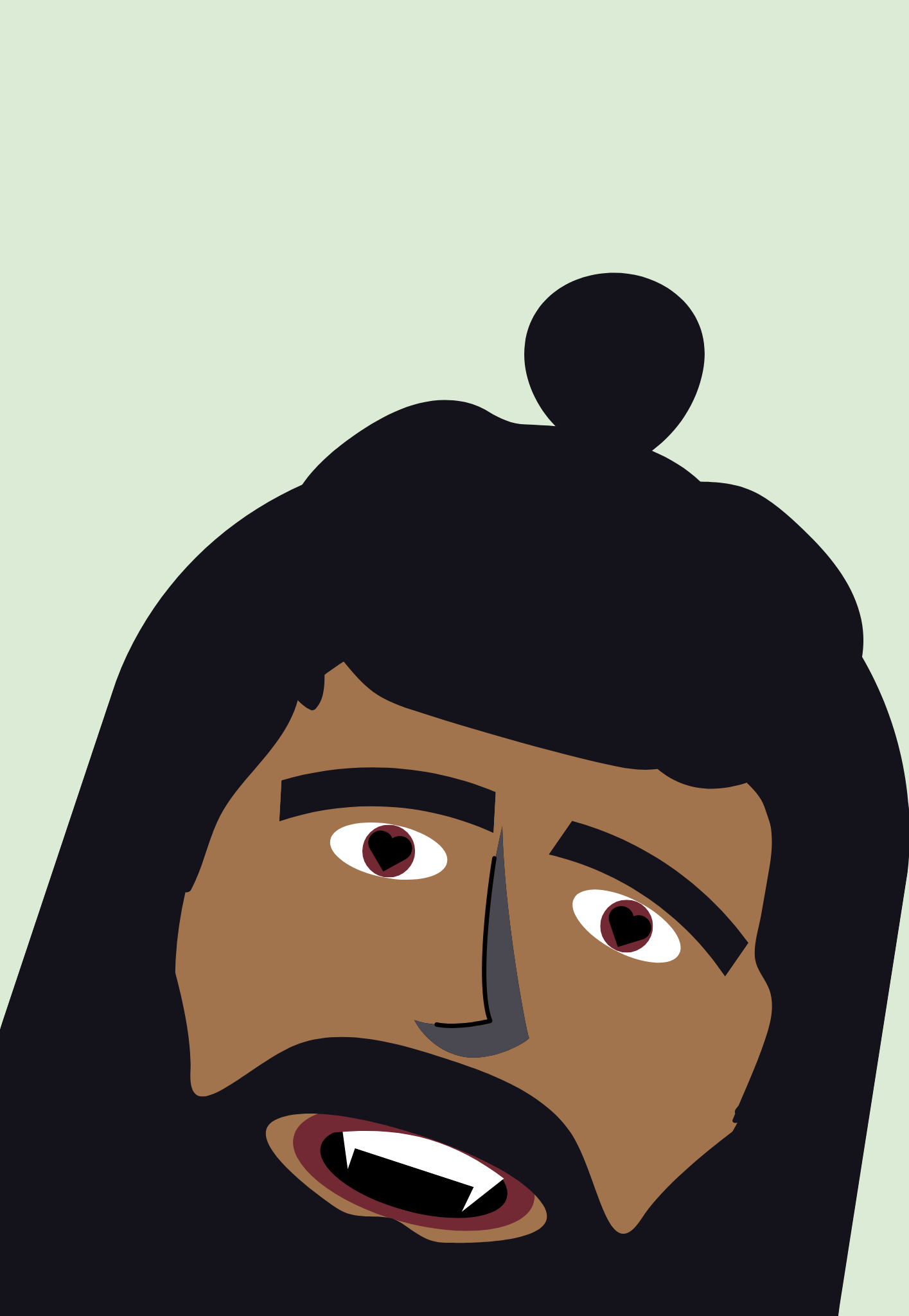 Cartoony digital art of Nandor the Relentless.